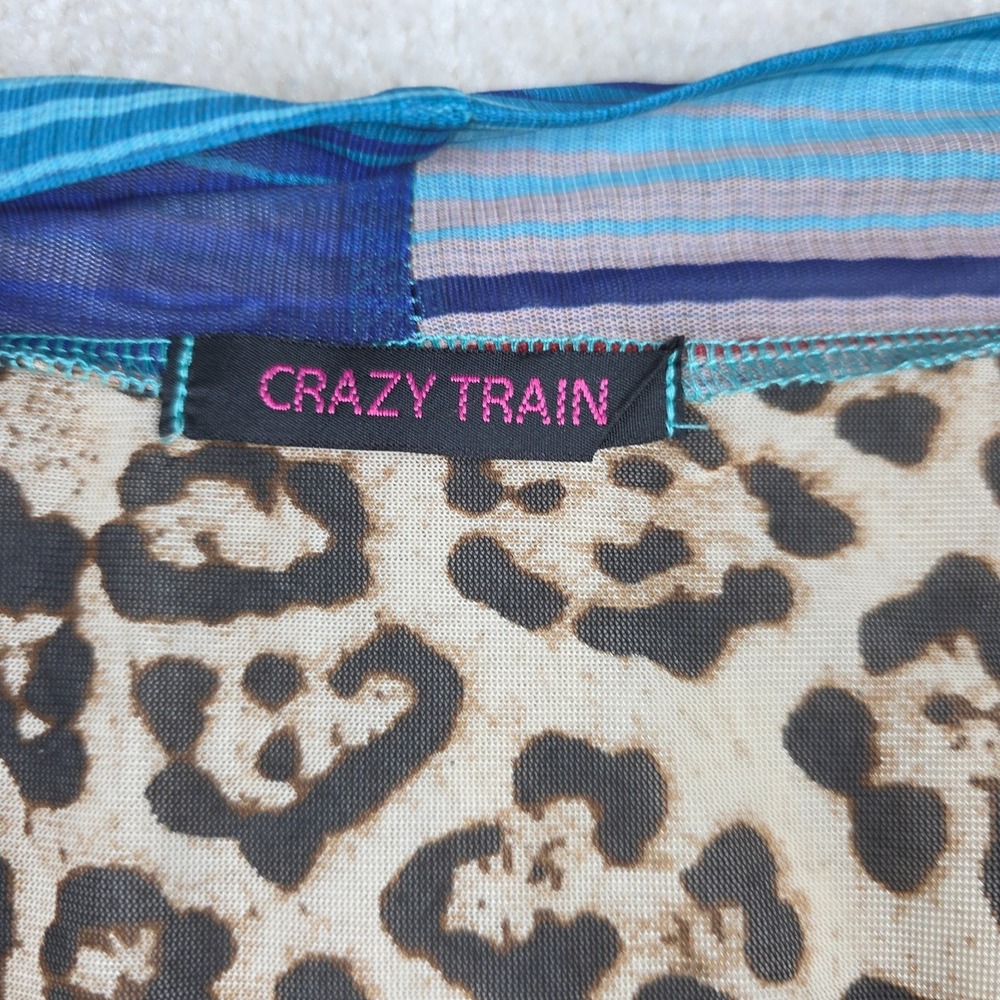 Crazy Train Kimono Women O/S Multi Leopard Serape Mesh Duster Open Cardigan - Picture 2 of 7
